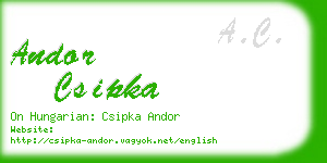 andor csipka business card
